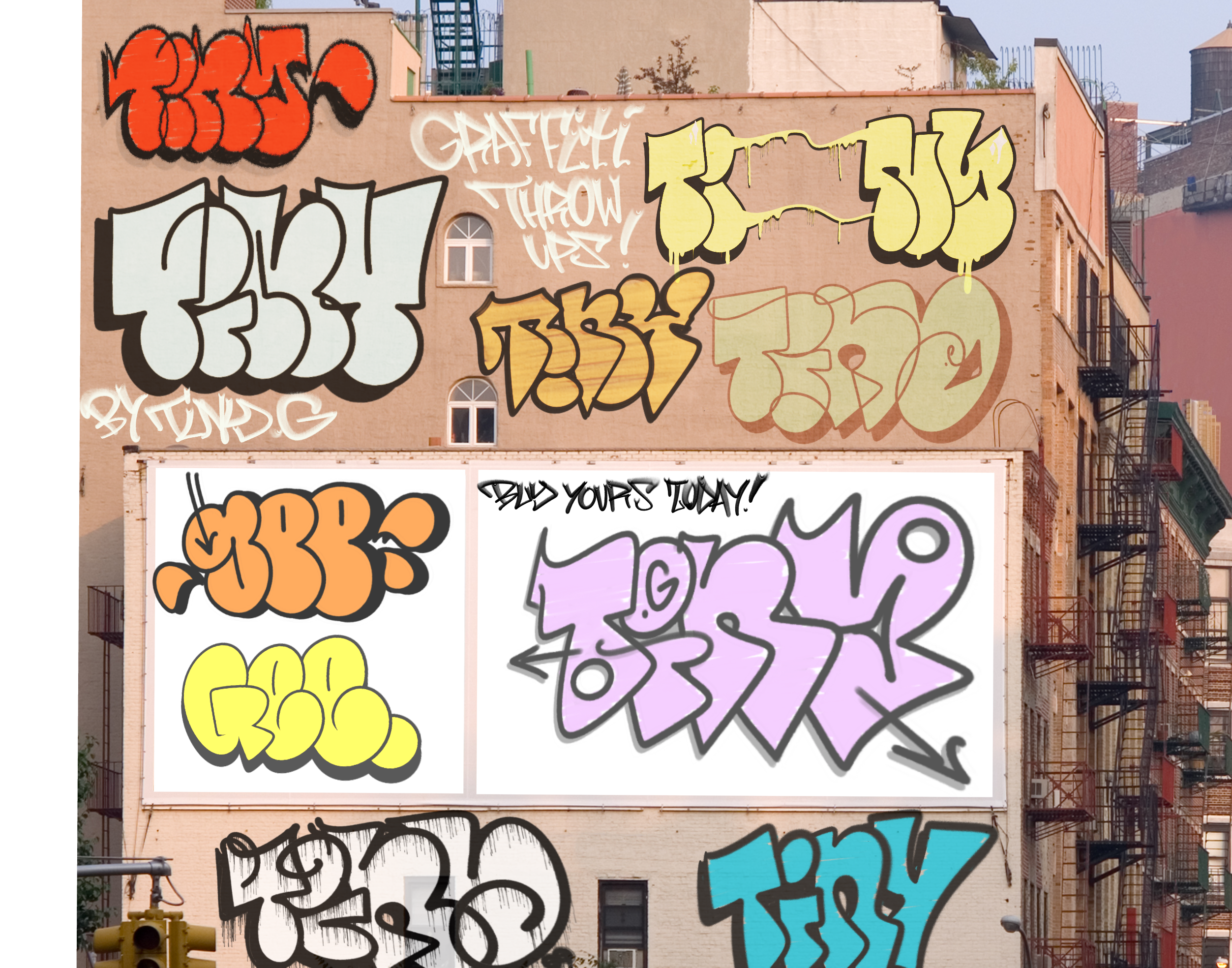 Personalised Graffiti Throw Ups