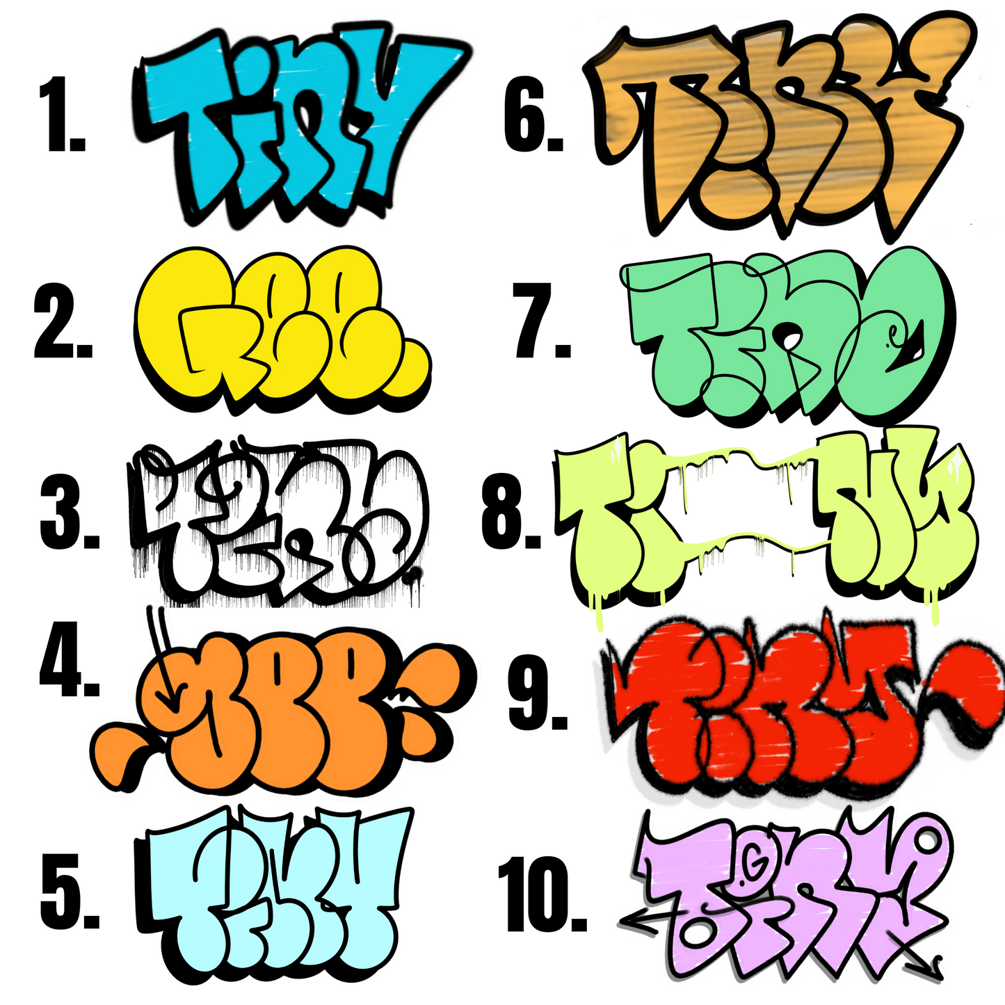 Graffiti Throw Up 3 Pack