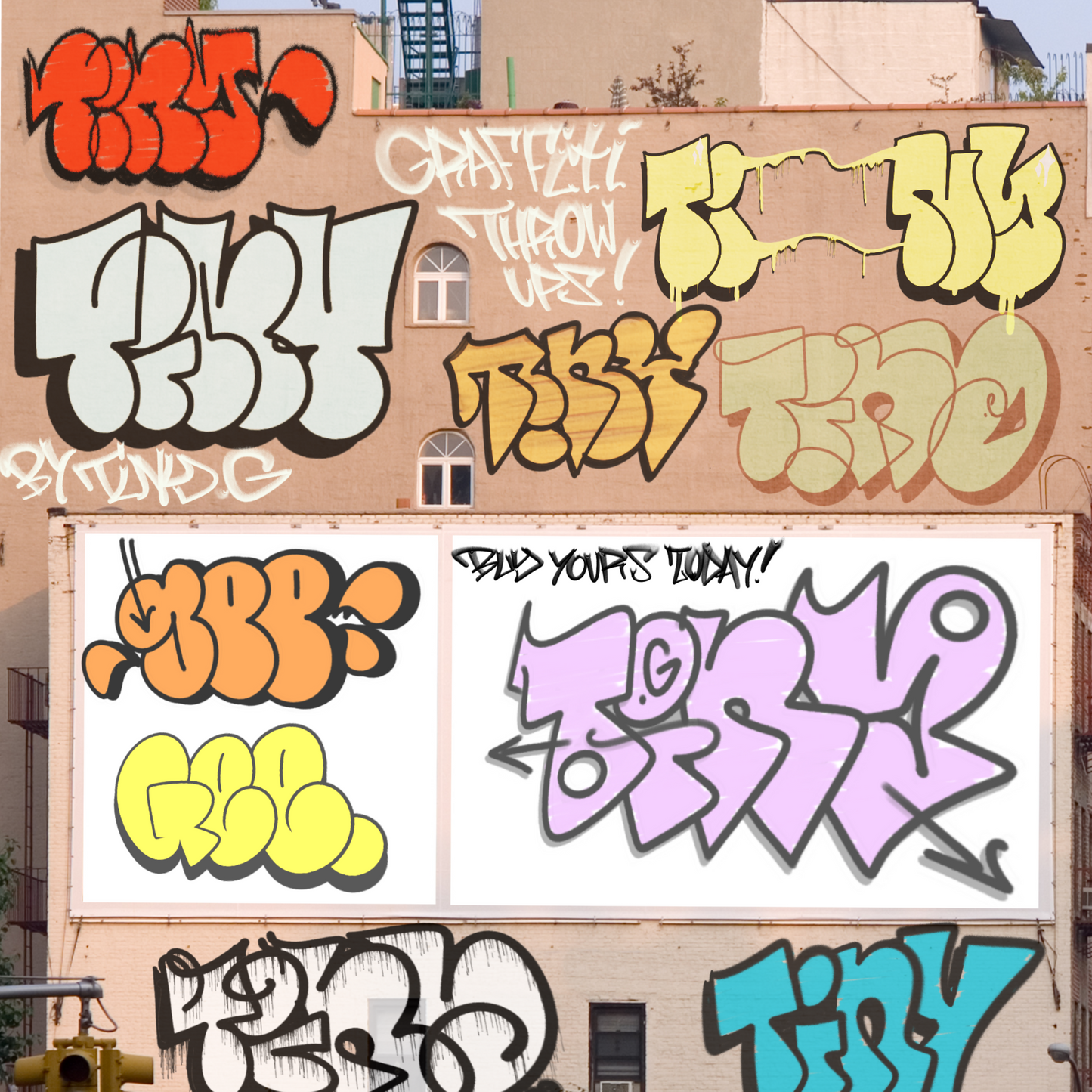 Graffiti Throw Up 3 Pack